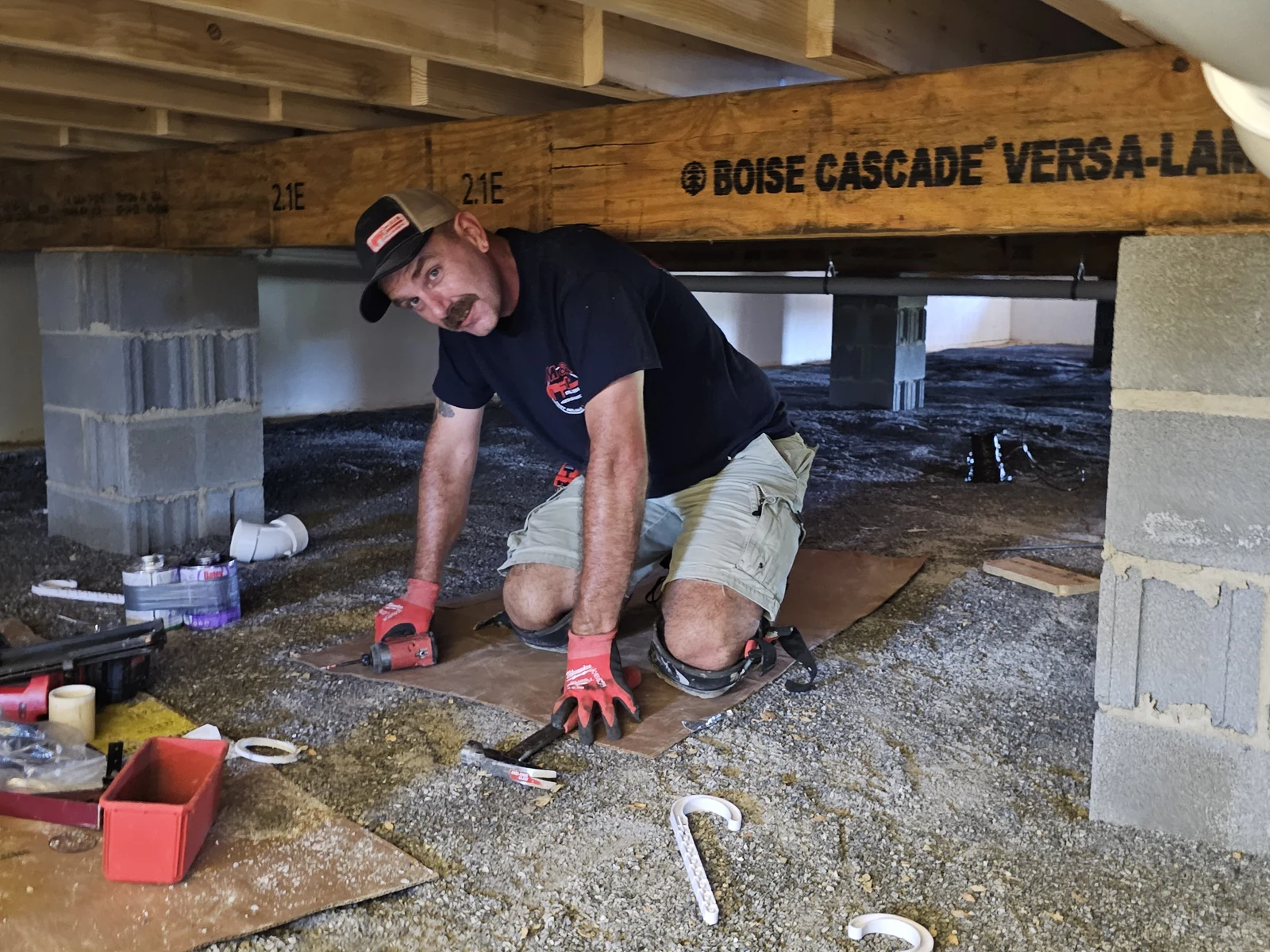 Preparing tools for under-floor plumbing